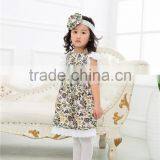 Girl Casual Dress ,fashion Floral Ruffle With Headband,wholesale Dress thumbnail-4