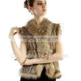 CX-G-B-21B New Fashion Real Knitted Women Rabbit Fur Italian Fur Vest thumbnail-2
