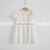 2017 Latest Wholesale Baby Clothes Hot Sale Cheap Clothing Children's Boutique Short Sleeve Summer White Baby Girl Summer Dress thumbnail-1