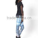 2017 Women Leggings Hot Sale Blue Buildings Printing Free Size High Elastic Lady Leisure Casual Leggings Woman Pencil Pants thumbnail-2