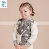 2017 Winter Girls Tweed Top Little Stars Jacquard Fleece t Shirt Designs For Children Long Sleeves Shirt thumbnail-2