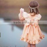 New Design Light Pink Cotton Dress Embroidery Bunny Dress Holiday Remark Cotton Dresses For Kids thumbnail-2