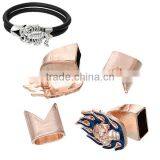 Zinc Based Alloy Hook Clasps Bracelet End Bar With Slider For Leather Bracelet Skull Halloween Rose Gold Blue thumbnail-3