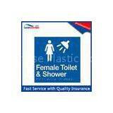 Silver / Blue Tactile Braille Signs For Public Place , Braille Toilet Signs