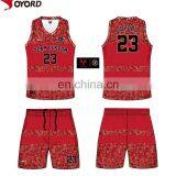 China Custom Sublimation Color Blue Red Yellow Basketball Jersey Uniforms Design thumbnail-6