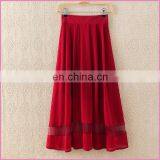 High Fashion Printed Womens Dresses Chiffon Patched Gauze Long Skirt thumbnail-1