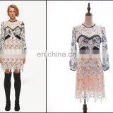 Beautiful Lace Long Sleeve White Dresses With Orange Inner Dress Casual Dress thumbnail-1