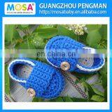 Handmade Knitted Newborn To Toddler Shoes ,Baby Boy Loafers Blue White Infant Boy Slippers Booties thumbnail-1