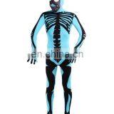 Lake Blue Zentai Full Body Lycra Spandex Skull Unisex Adult Party Cosplay Costume thumbnail-1