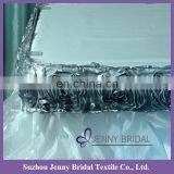 TS012P Wedding Table Skirt for Banquet White Ruffle Table Skirts With Rosette thumbnail-2