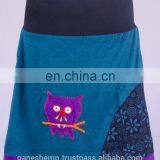 Beautiful Crochet Owl In Glacial Blue Ice Shade With Floral Print HHCS 110 G