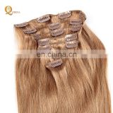 Peruvian hair unprocessed clip in hair extensions, cheap hair extension full head clip in