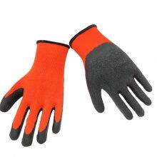 Winter Warm Keeping 7G Acrylic Loop Napping Liner Latex Crinkle Coated Thermal Work Gloves for Industrial and Construction