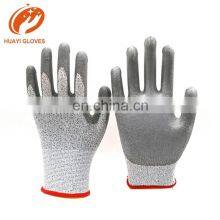 Huayi Cut Resistant CE Level 5 Cheap pu Palm Coating Anti-cut Gloves thumbnail-1