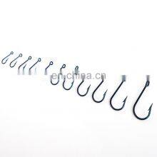 50 pieces in a box Blue long handle sea hook with circle Barbed fish hook