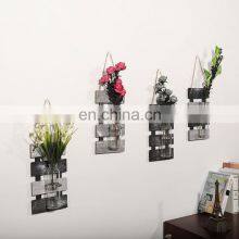 Rustic Home Wall Decor Floating Shelf With Hydroponic Vase Creative Hanging Mason Jar Room Decoration thumbnail-3