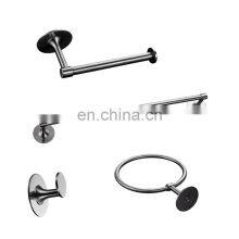 4-Piece Chrome Black Hardware Set Wall Mounted 3m Adhesive Towel Bar Chrome Color Stainless Steel Accessory Bathroom Fittings