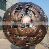 Copper Abstract Outdoor Globe Sculpture thumbnail-1