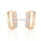 High Quality Fashionable Women Accessories 24k Gold Plated CZ Stones Hoop Earring thumbnail-1