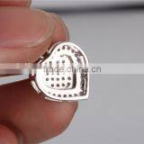 2016 Valentine's Day Gift Heart Shape 925 Silver Hip Hop Pendant Jewelry Custom thumbnail-6