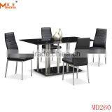 Tempered Glass Stainless Dining Table and Chair thumbnail-1