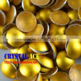 5mm Gold frosted hotfix half-round pearl for clothes China