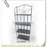 KZ140008 4 Tiers Wrought Iron Indoor Home Supermarket Shelf Metal Vegetable Rack thumbnail-1