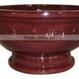 Ceramic Low Garden Pot With Dot Design thumbnail-1