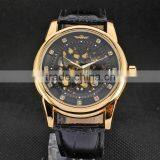 Vogue Leather Strap Watch Fashion Casual Men Skeleton Mechanical Watches Clock Male Relogio Masculino Wristwatches Erkek Saat thumbnail-4