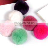 100% Genuine Rex Rabbit Fur Ball for Keychain Bag Car Pendent Garment Accessories thumbnail-1