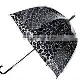 19'' Transparent POE Straight Umbrella With Black Color