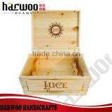Vintage Pine Wood Wine Box,wooden Wine Box With Brand Logo,custom Wooden Wine Box