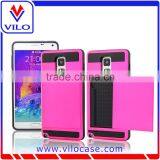 Cheapest With Hgih Quality Card Holder Tpu+pc 2 in 1 Hard Back Case for Samsung Note 4 thumbnail-1