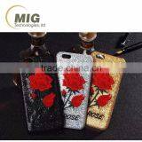 Hot sell embroidery rose glitter shining paillette cell phone case for iphone 6 case also universal for iphone 6s 6 plus