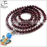 2016 new style Hot natural crystal bracelet Garnet Blue Agate prayer beads rosary bracelet 108 bracelet