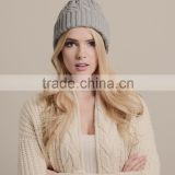 Fun cone-shaped cable knit beanie