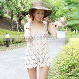2016 Crochet Hollow Knitting Handmade Bikini Cover Top Blouse Dress thumbnail-1