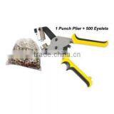 Manual Grommet Tool Eyelet Puncher for Eyelet #4 (10.5mm) With 500 Eyelets Included (Free Shipping)