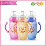 Handled Borosilicate Nursing Temperature Sense Glass Baby Bottle thumbnail-2