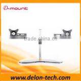 glass aluminum LCD tv table holder double arm monitor desk bracket