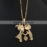 2014 wholesale love knot necklaces fashion chinese ,doll pendant necklace(AM-D0400)