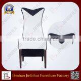 Black and White Timber Look Aluminum Restaurant Banquet Chair thumbnail-2