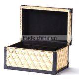 Chinese Factories Wholesale Custom High-grade PU Leather Jewelry Box, Gold Beautiful Gift Box