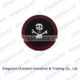 Custom Lightning Skull Needlepoint Coasters for Coffee with Cowhide Leather