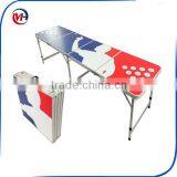 8ft Tailgate Table Beer Pong Table With Bottle Opener and Ball Rack and 6 Pong Balls