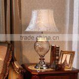 Living Room Bedroom Lamp Flower Pattern Glass and Crystal Table Lamp With Lampshade thumbnail-2