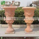 Natural Stone Red Flowerpot thumbnail-1