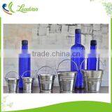 Large Galvanized Antique Metal Table Tall Flower Vase thumbnail-4