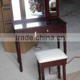 Triple Mirror Dressing Table With Stool thumbnail-3