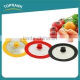 Custom Size Color Kitchen Cooking Lids Universal Silicone Edge Glass Pot Lid thumbnail-1